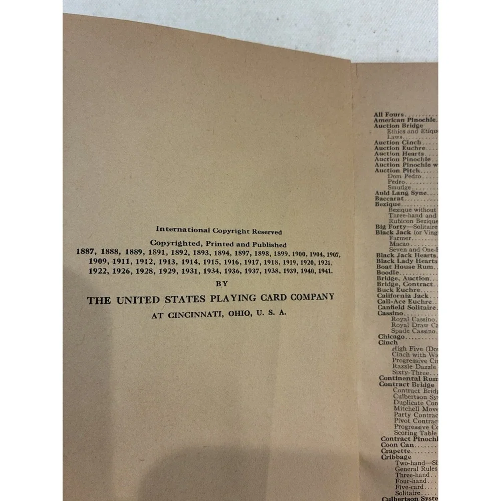 Vintage 1941 The Official Rules of Card Games – Hoyle Up-to-Date 40th Edition